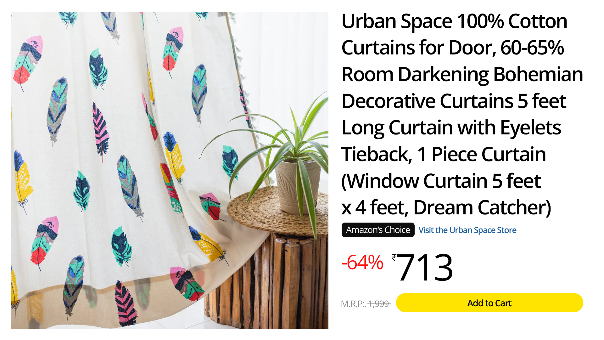 Multi Color Leaves Curtains