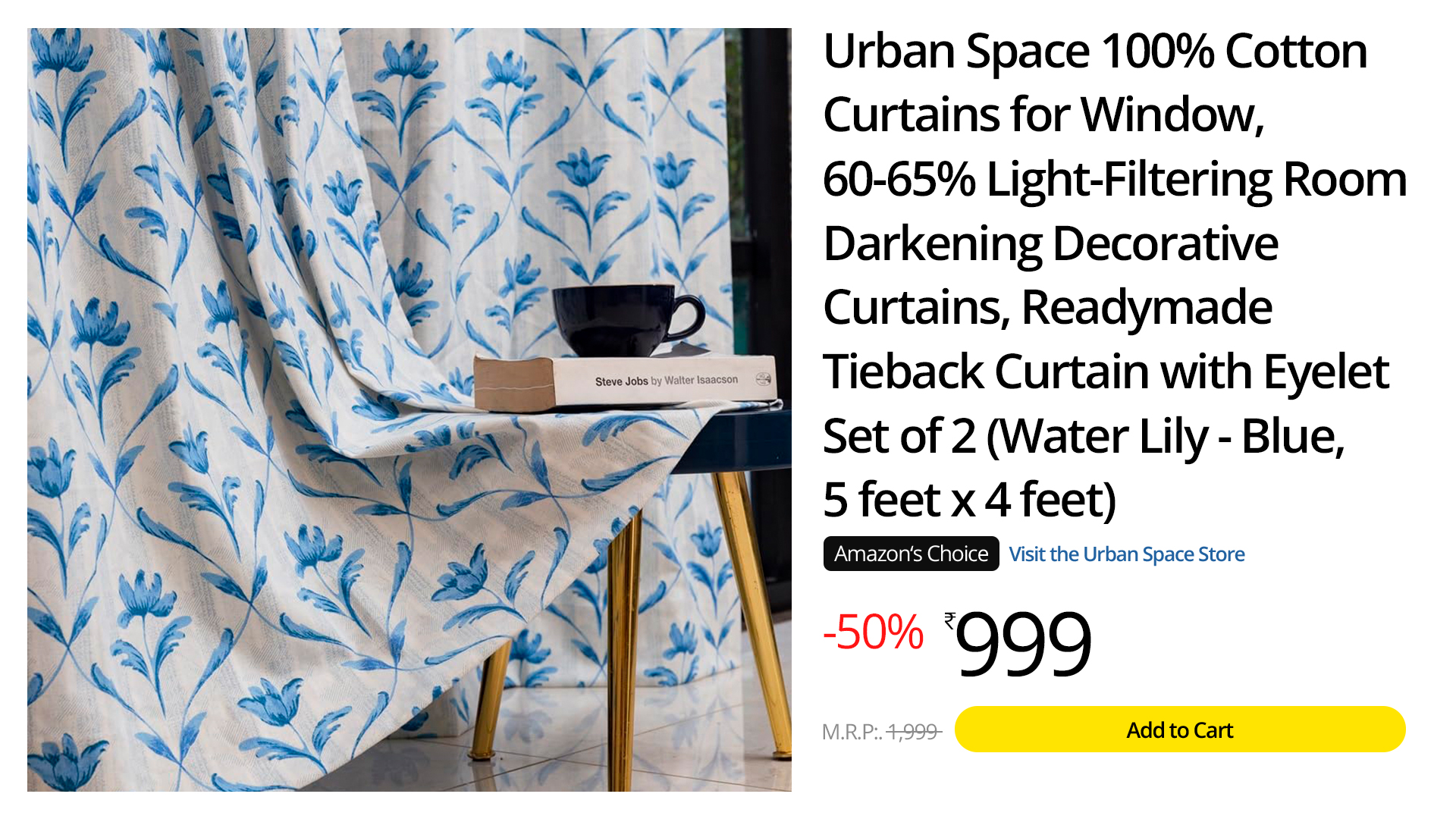 Blue Flower Curtains