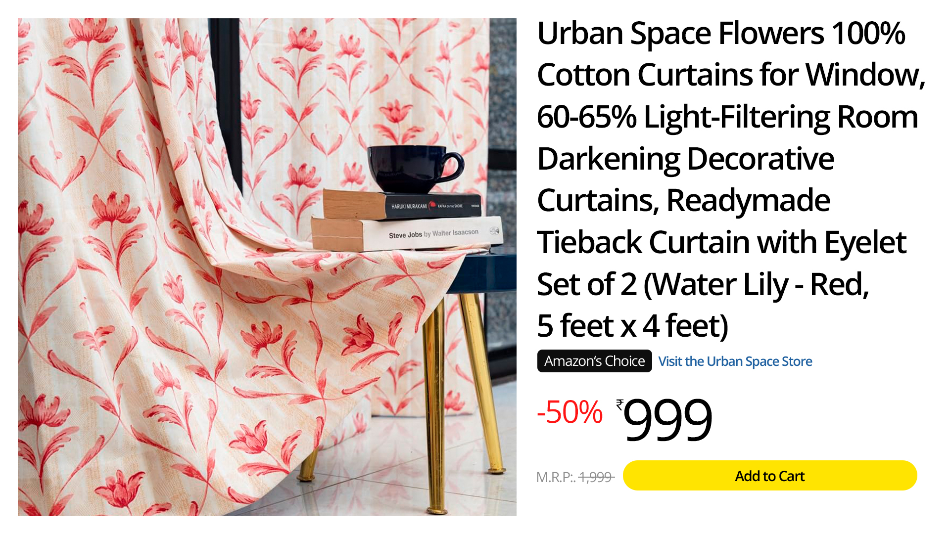 Red Flower Curtains