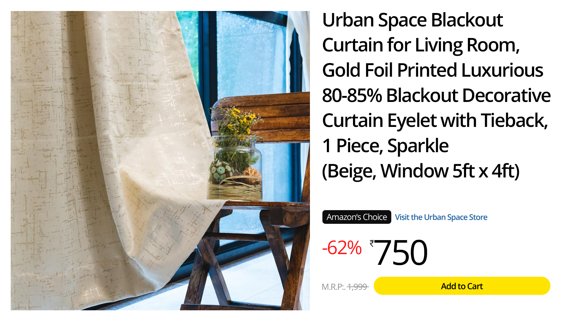 Cream Color Light Blocking Curtains