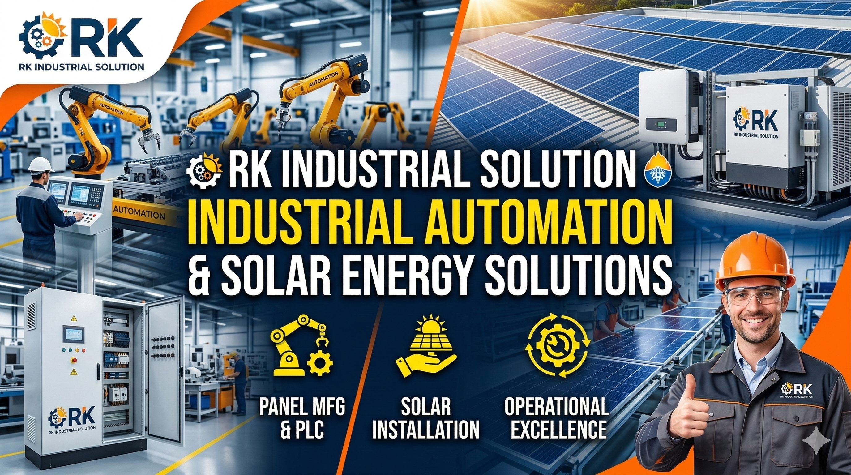 RK Industrial Solution | Corporate Automation & Solar Platform — React.js, TypeScript, Tailwind CSS project by Parth Sata