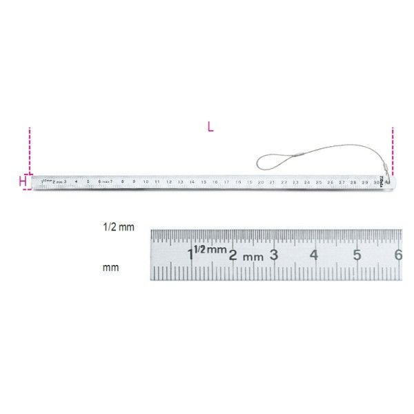 Flexible graduated rules, stainless steel 