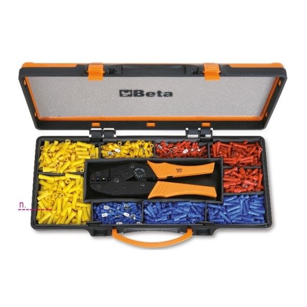 Pliers 1608 with assortment of 450 terminals