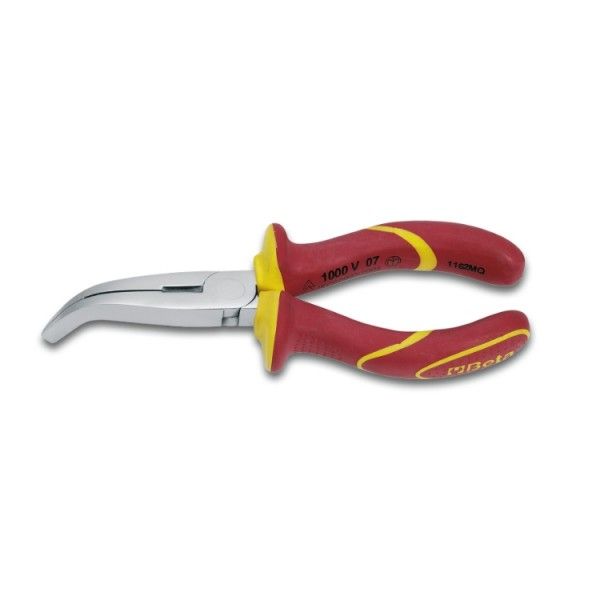 Extra-long bent flat nose pliers