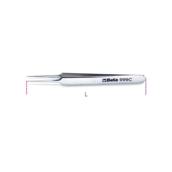 Extra slim straight end spring tweezers 999C