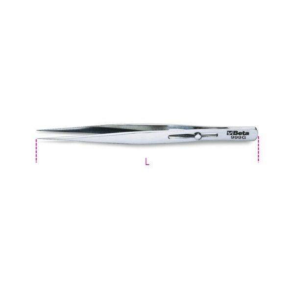 Extra slim straight end spring tweezers 999G