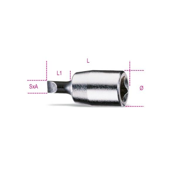 Socket drivers for slotted head screws