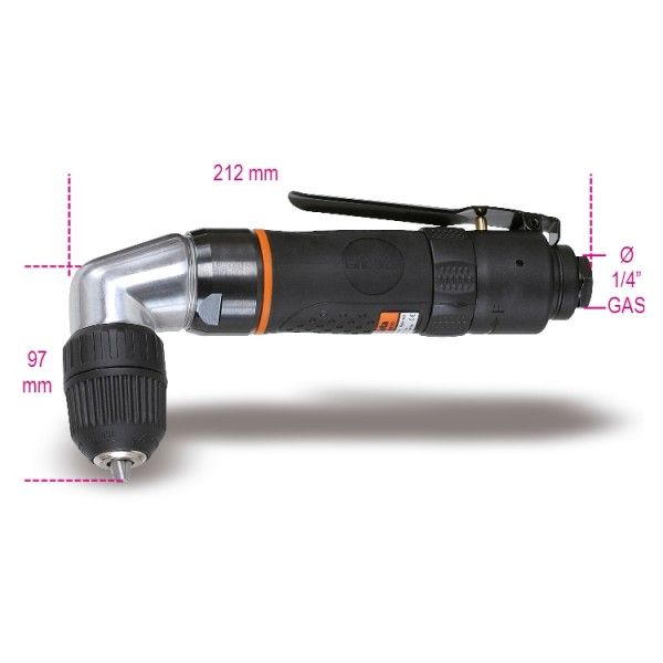 Reversible angle drill