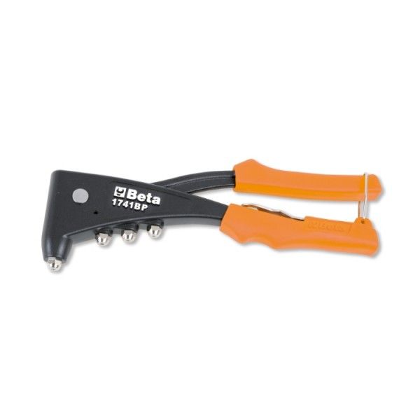 Riveting pliers, 4 interchangeable nozzles