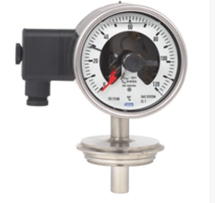 Gas-actuated thermometer with switch contacts Model 74-8xx