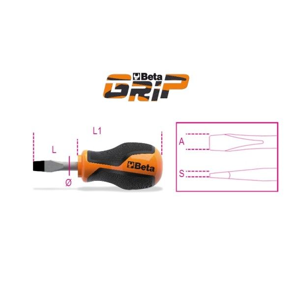 BetaGrip screwdrivers for slotted head screws