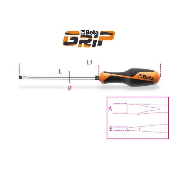 Screwdrivers for slotted head screws, hexagon