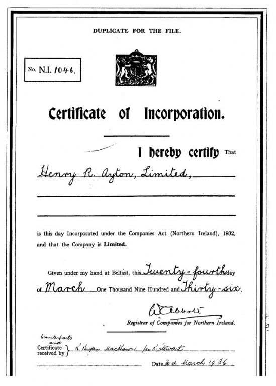 Certificate of Incorporation