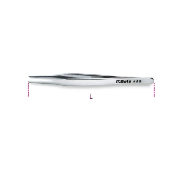 Flat round end spring tweezers