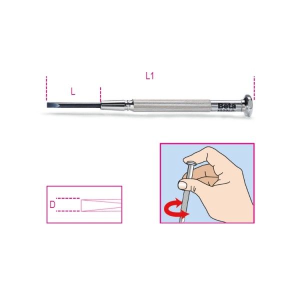 Micro-screwdrivers for headless slotted screws