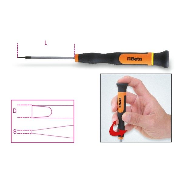 Micro-screwdrivers for slotted head screws