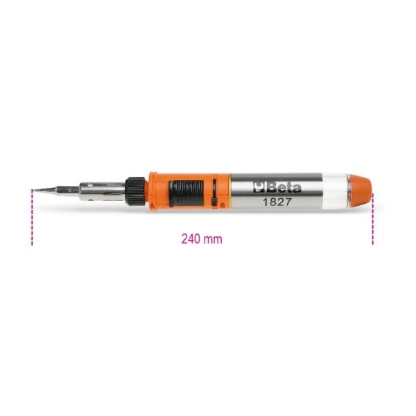 Gas soldering iron, adjustable