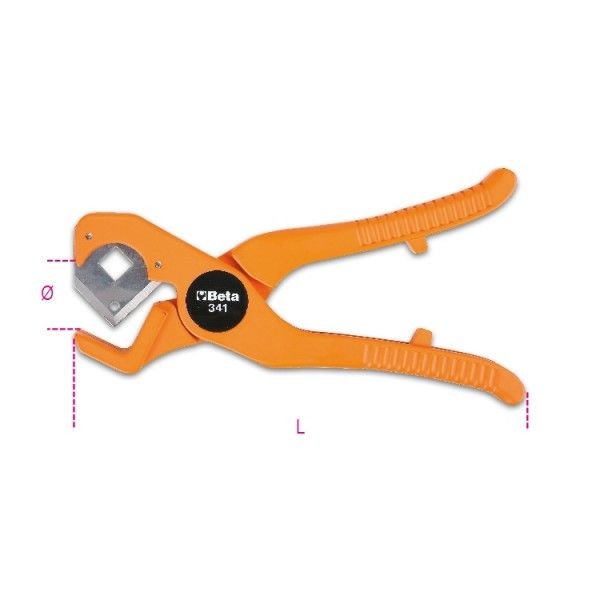 Pipe cutting pliers for plastic pipes