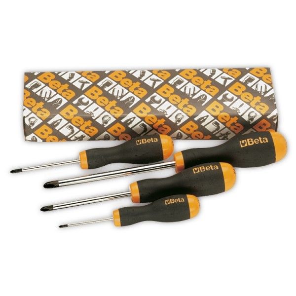 Set of 4 screwdrivers for Phillips head screws