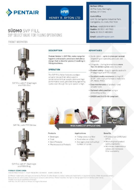 Pentair Sudmo Range