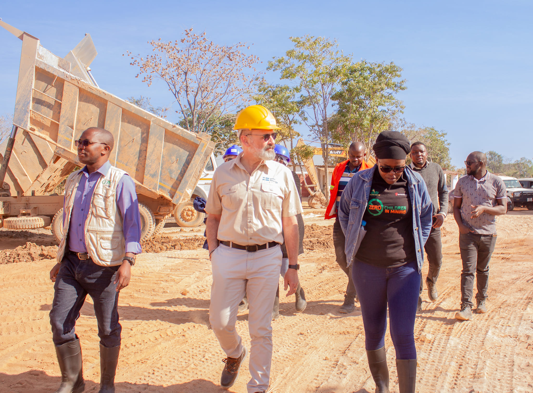 Swedish ambassador to Zambia during the Mine visit to AMIZO Mine