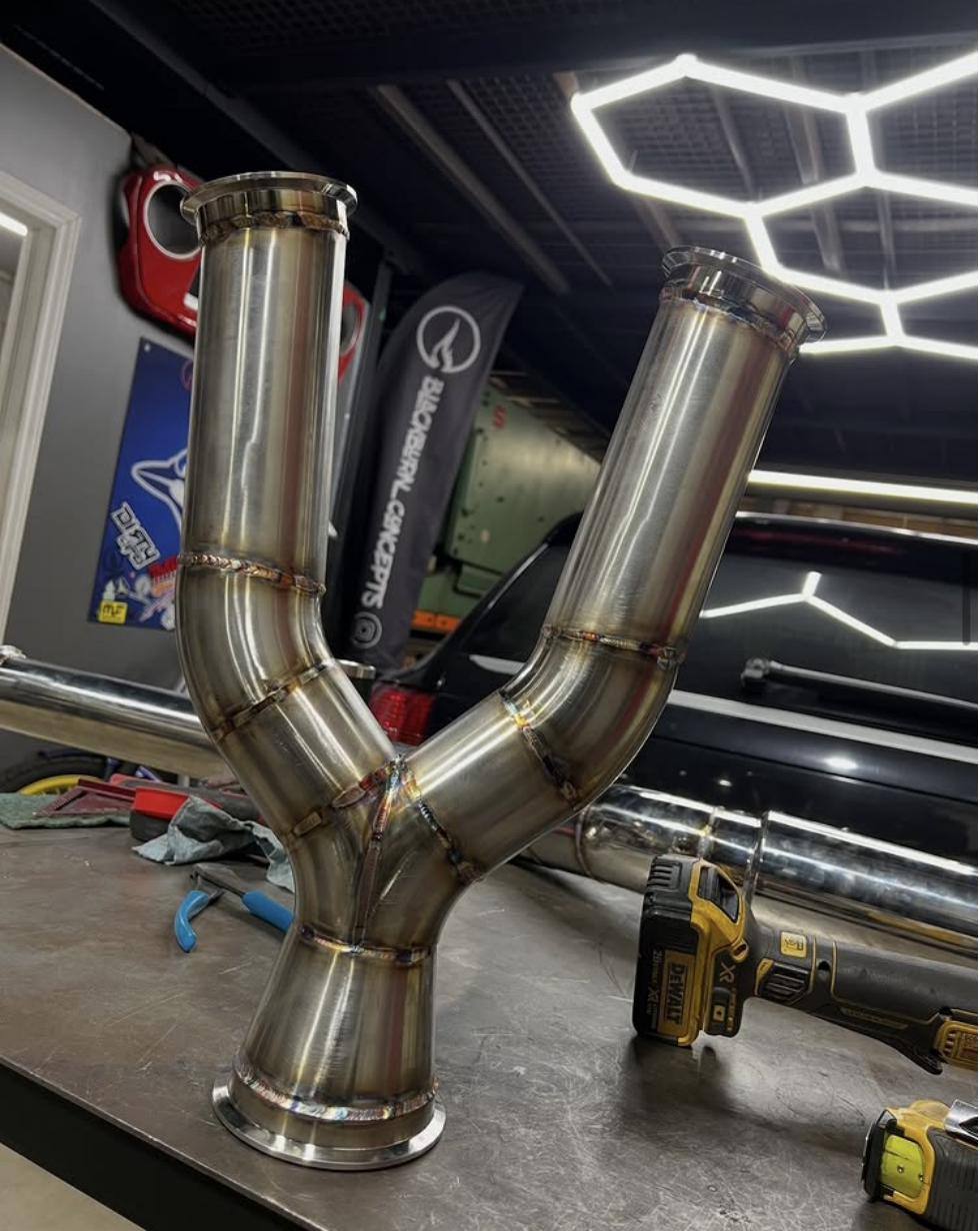 Custom exhaust fabrication — TIG welded stainless system — Blackburn Concepts Toronto