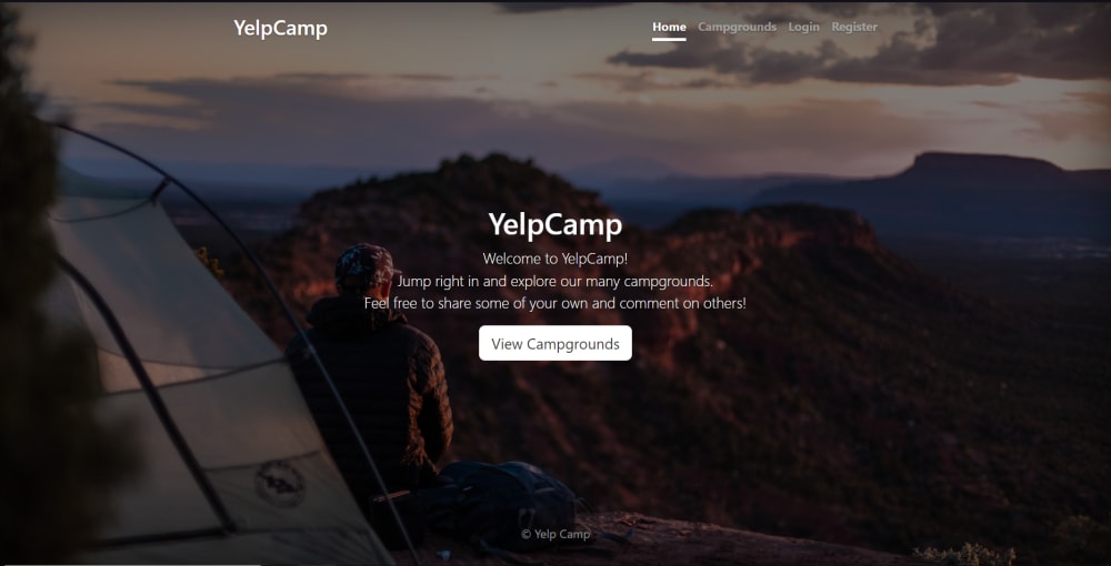 YelpCamp campground review platform preview