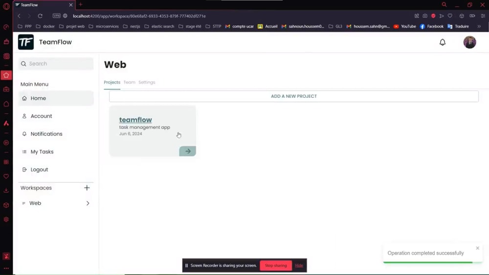 TeamFlow.io real-time collaboration project preview