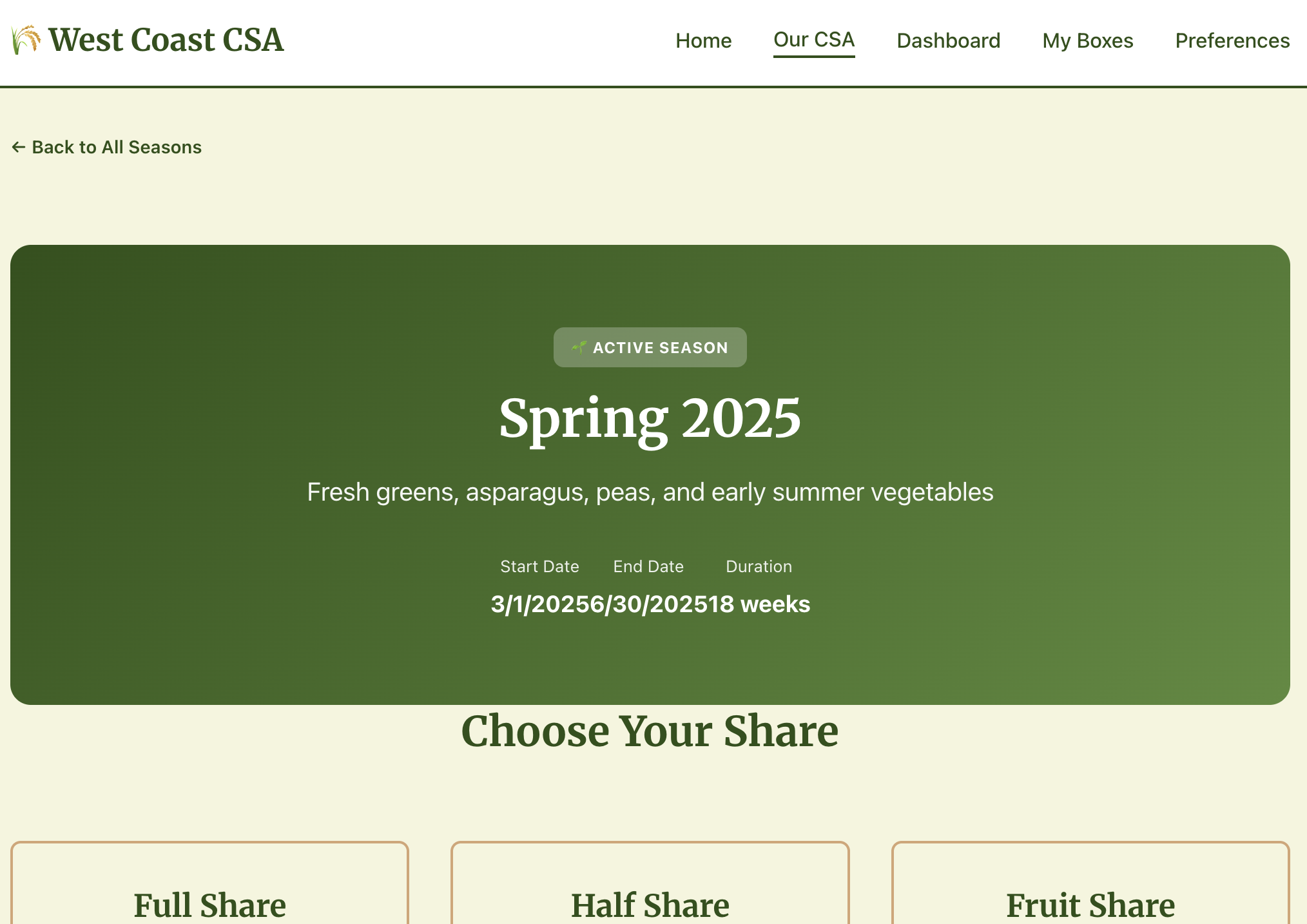 CSA Farm Box screenshot