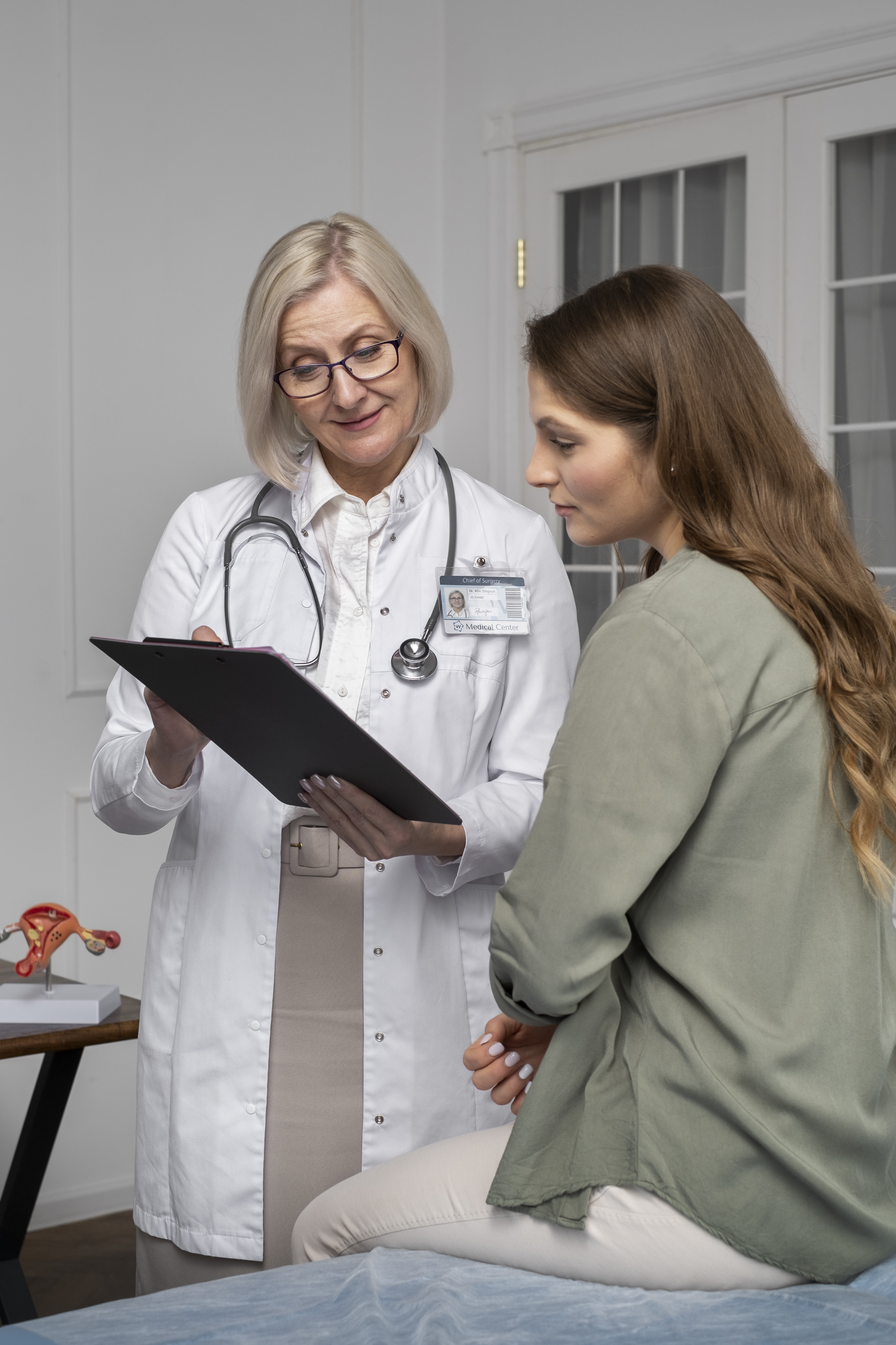 medium shot doctor talking
