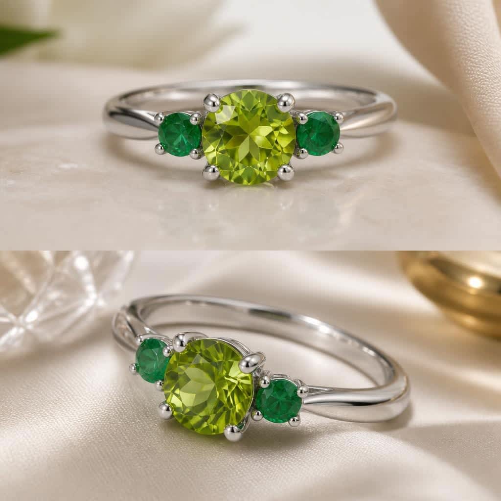 White Gold Emerald Ring - Direction 1, public Leyloon Atelier jewelry design reference
