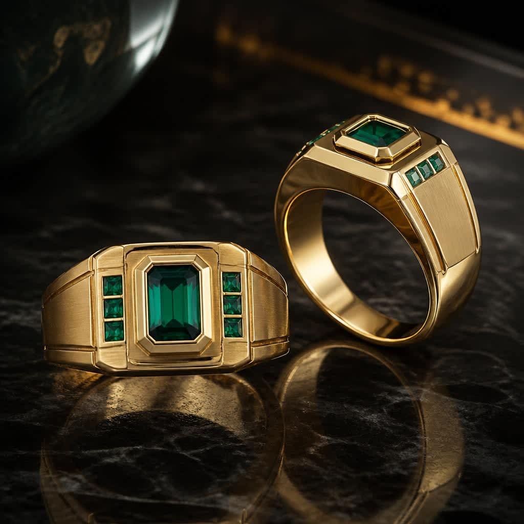 White Gold Emerald Ring - Direction 1, public Leyloon Atelier jewelry design reference