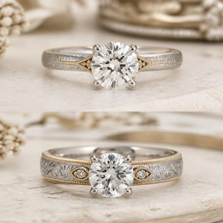 Romantic Platinum Ring jewelry design