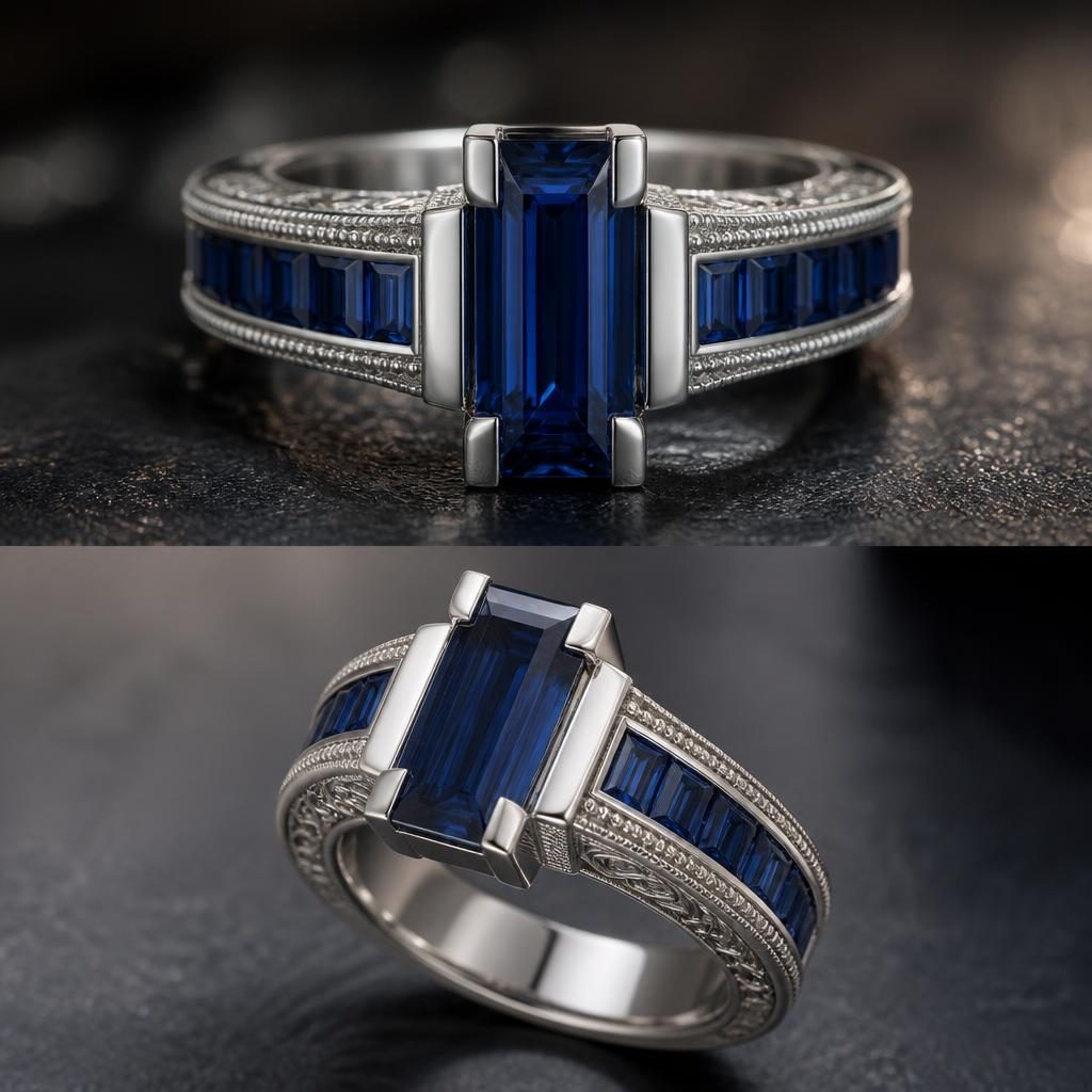 Quiet Luxury Sapphire Ring - Direction 1 jewelry design direction