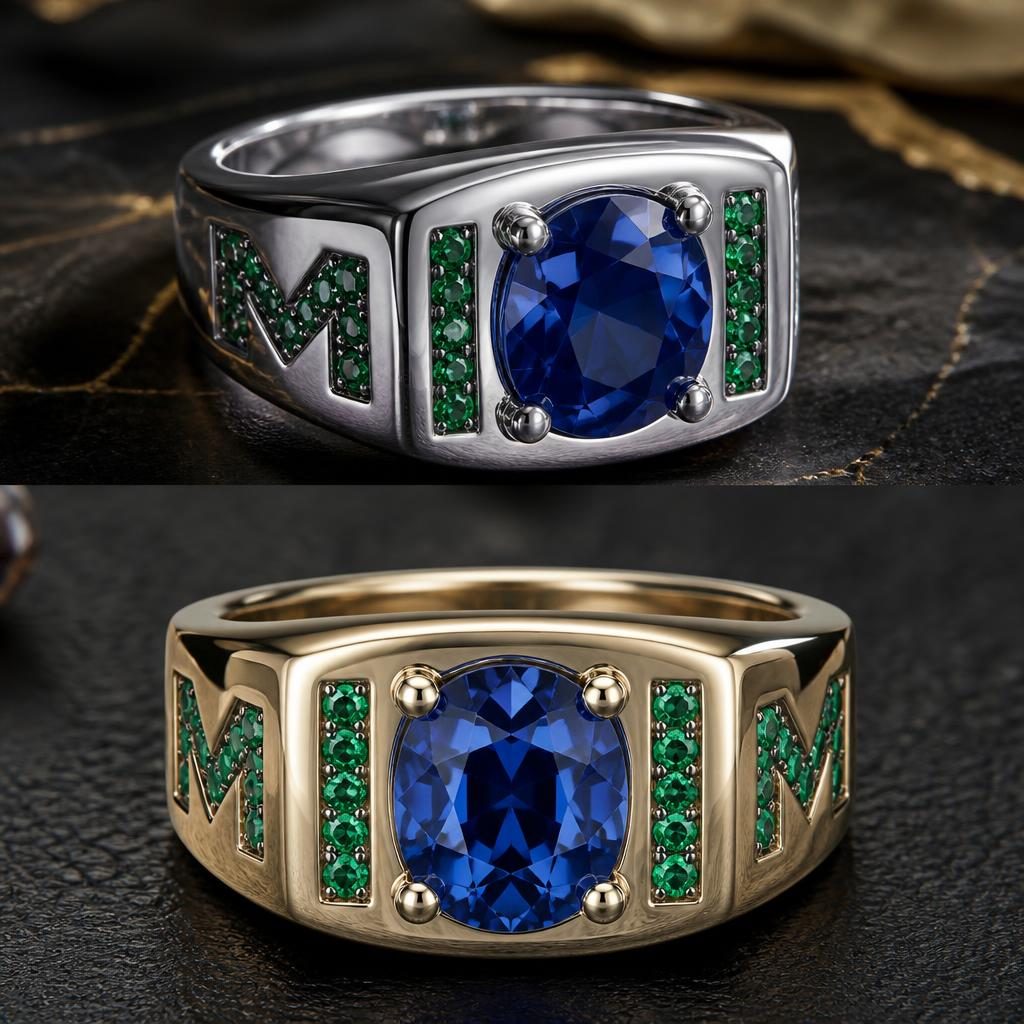 Sapphire Emerald Ring jewelry design