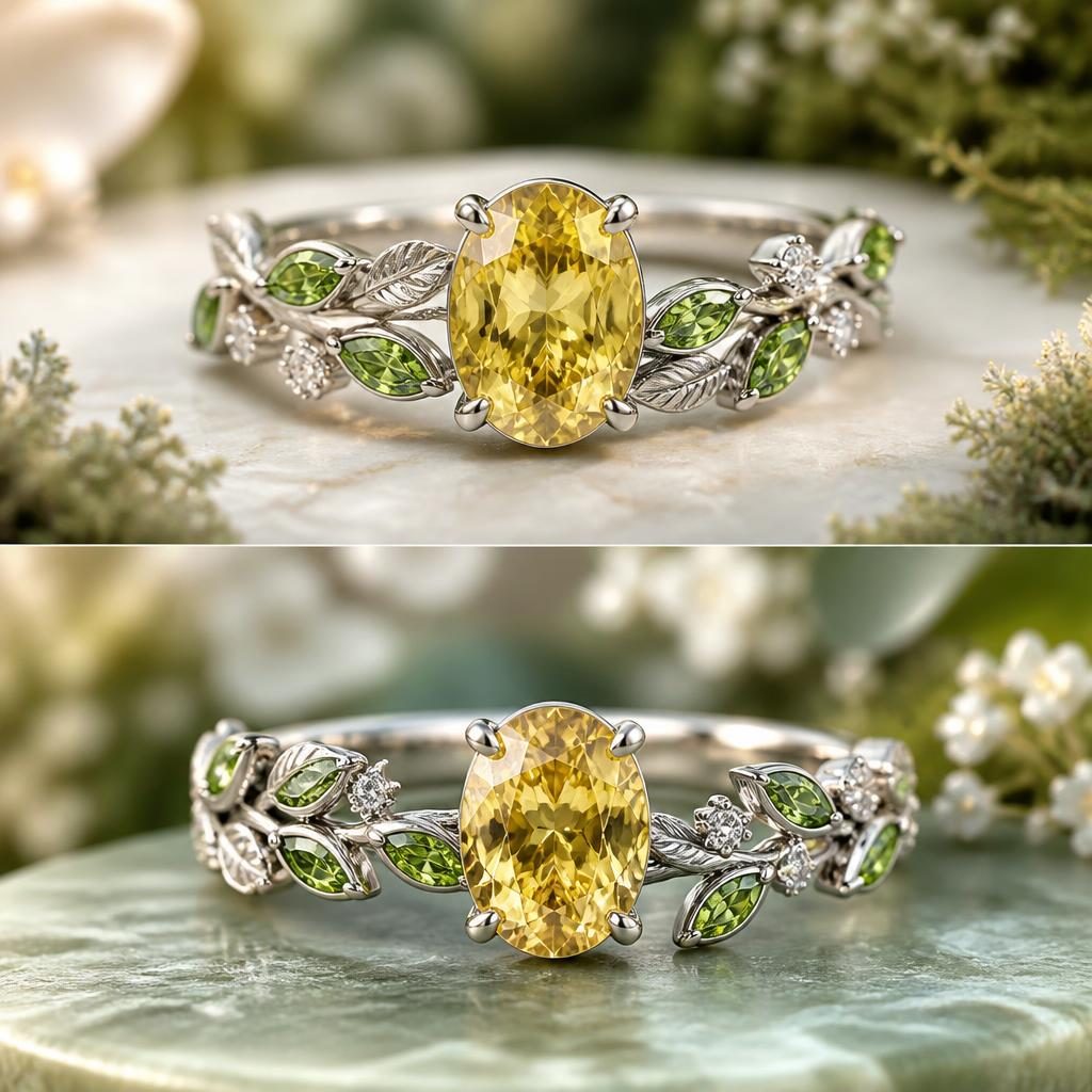Romantic White Gold Sapphire Ring jewelry design