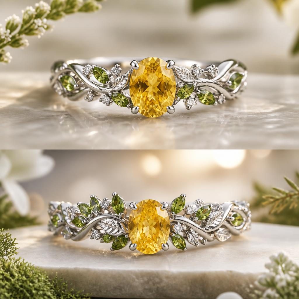 Romantic White Gold Sapphire Ring jewelry design