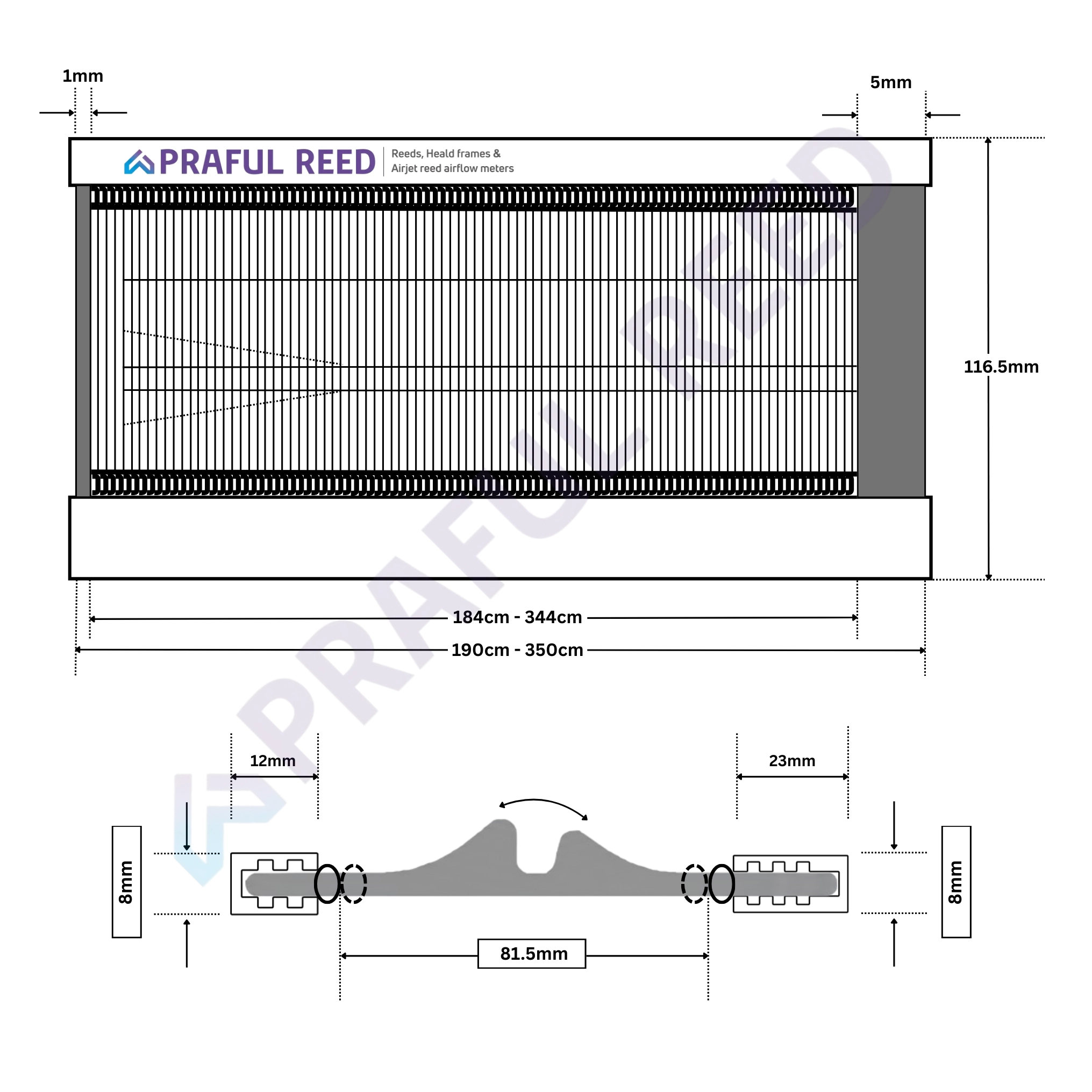 Textlie Reed Image 16 Count Textile Reed for Toyota Loom | Praful Reed