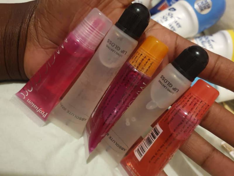 Lipgloss at 2000 each available in Kabale 