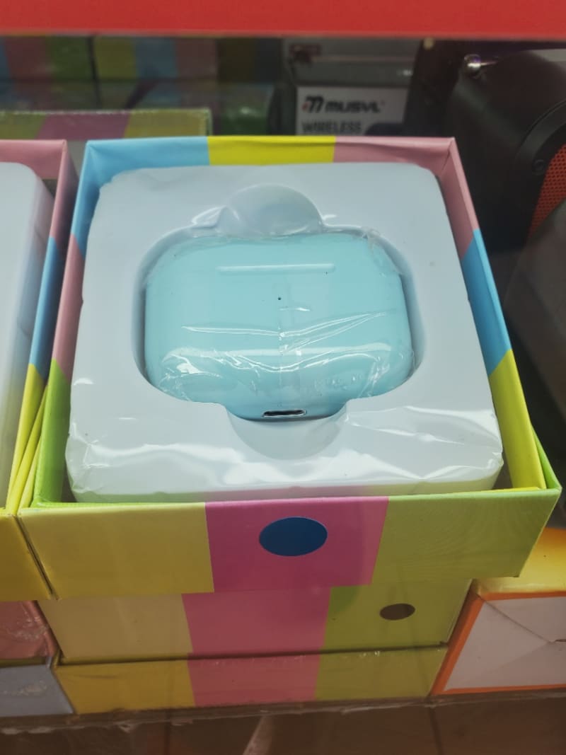 Ear pods light blue price is negotiable