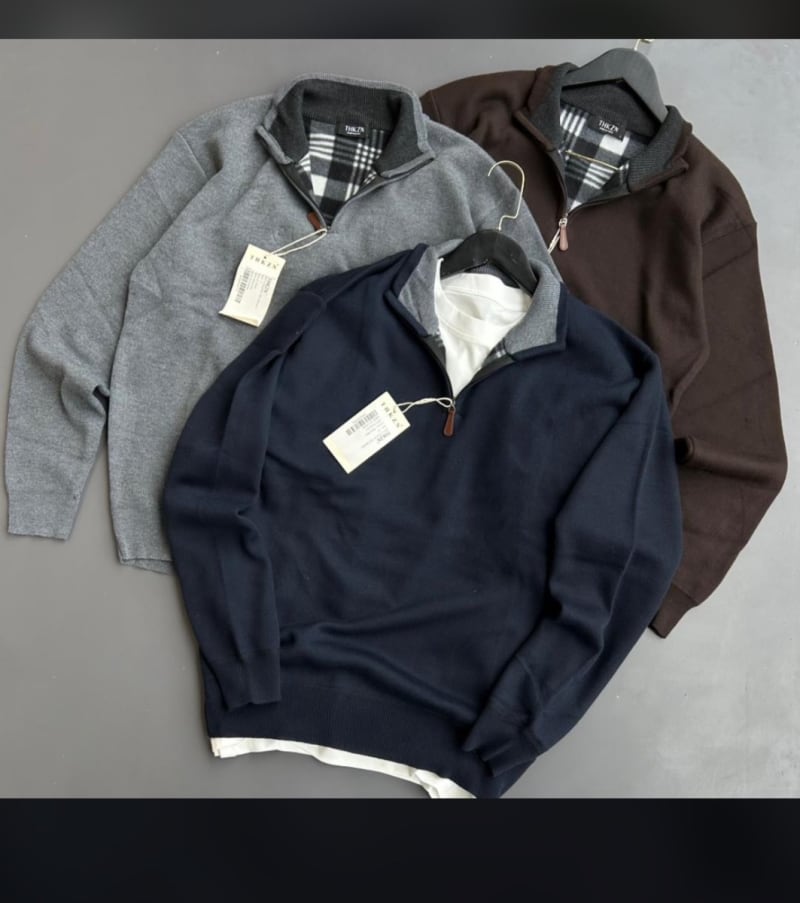 Quarter zipper sweaters