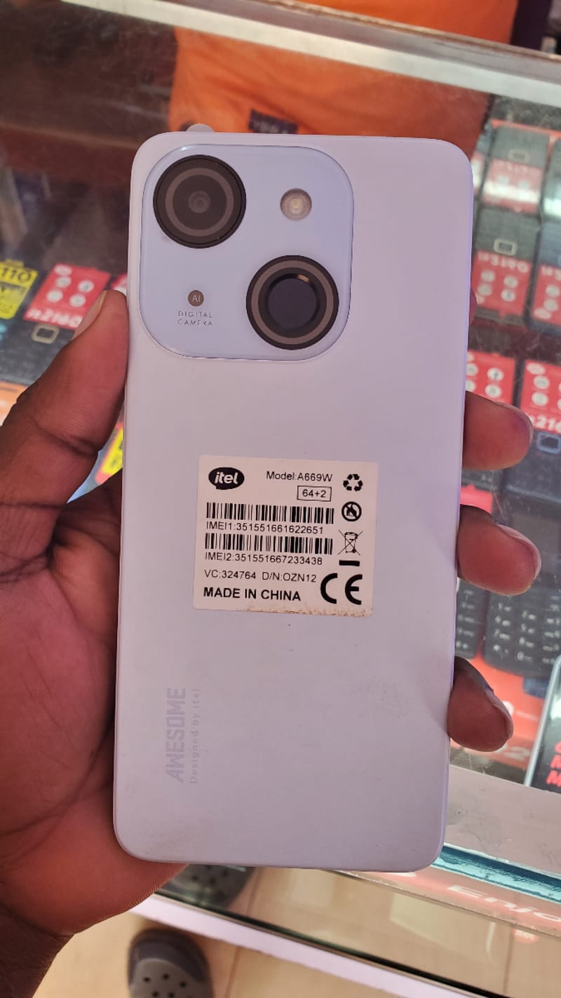Itel A06 with 64 + 4 gb storage,  4 + 2gb extendable RAM , 6.6 inch screen,  type C charging and 4000 mAH battery 