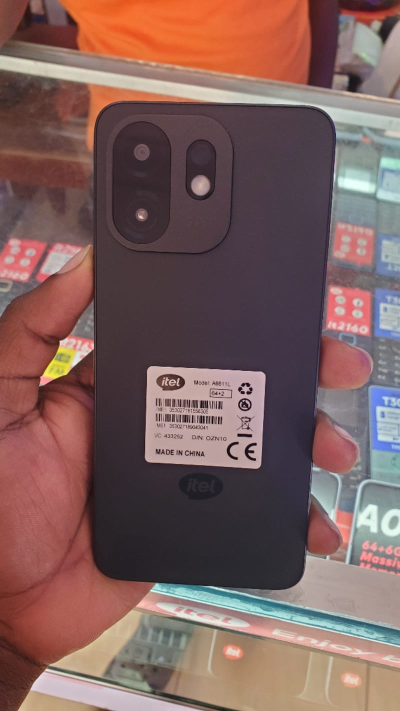 Itel A100C with with 64 + 2gb storage,  5000 mAH  battery , type C charging , 6.6 inch screen 
