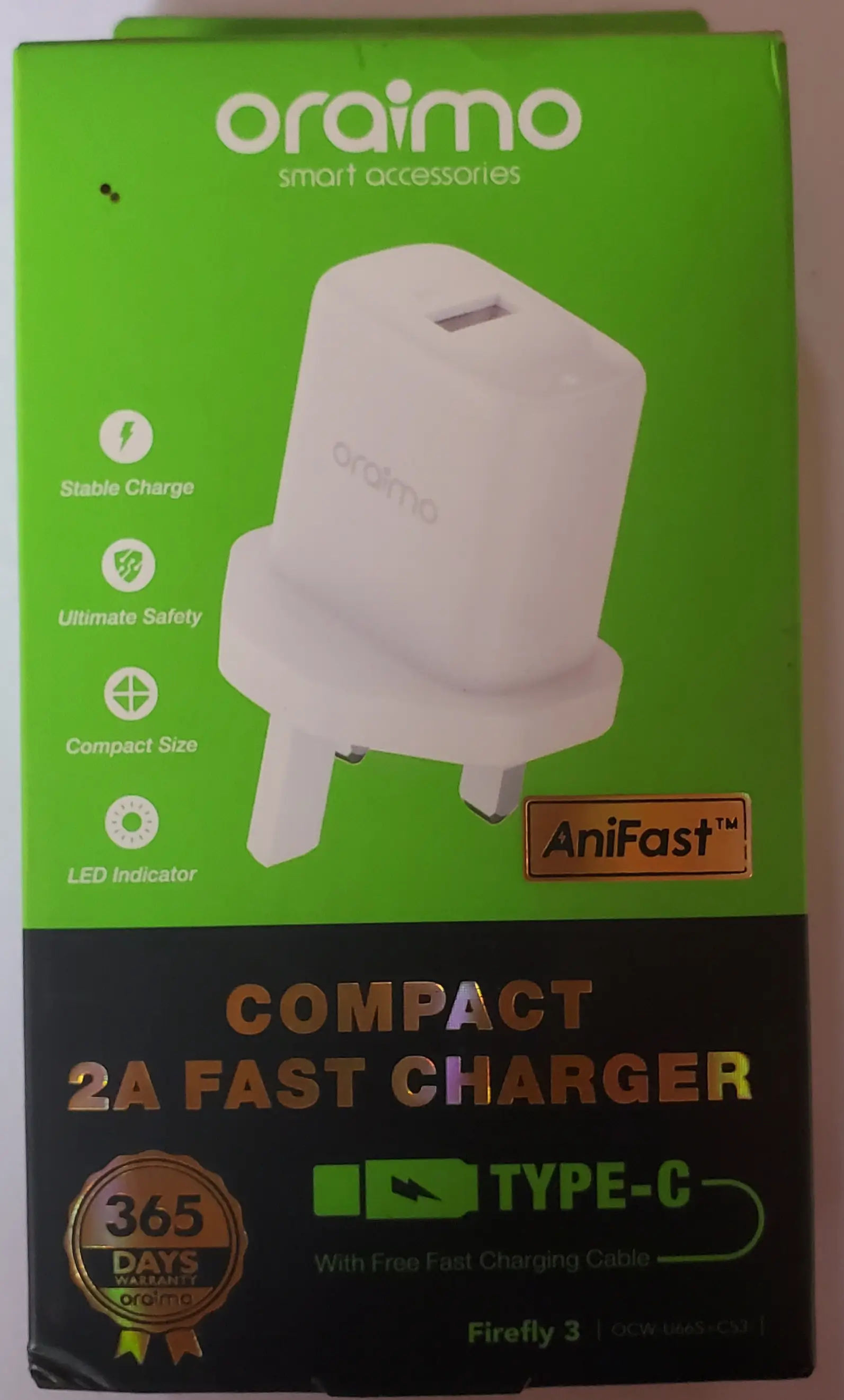 Oraimo type C fast charger 