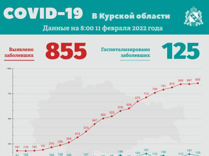 В Курской области зарегистрировано 855 новых случаев коронавируса COVID-19