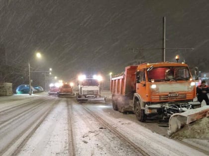 В Курске ночью прошёл сильный снегопад