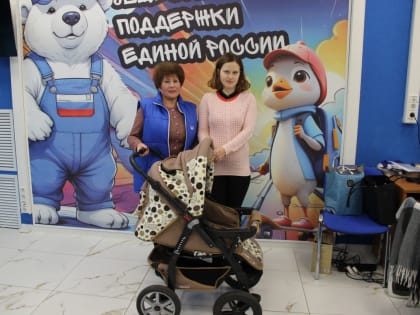 Партийцы передали детскую коляску жительнице Рыльского района