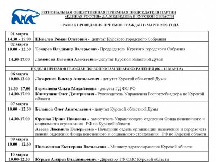 Партия «Единая Россия» проведет неделю приемов граждан по вопросам здравоохранения