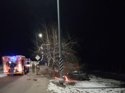 В Курской области в деревне Суходоловка загорелась «Лада Гранта»