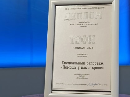 Репортаж о благотворительном проекте Металлоинвеста в тройке лучших телевизионной премии «ТЭФИ-Капитал»